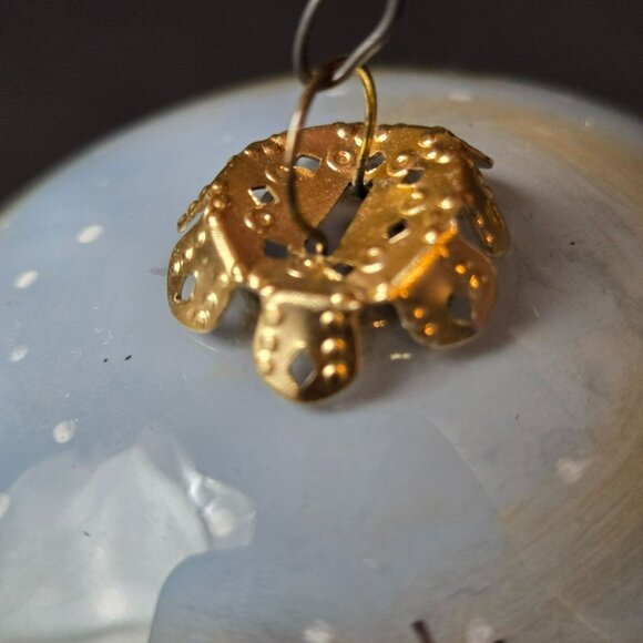 Inside Painted Glass Christmas Ornament Winter Village Scene Skaters Signed 3" - Picture 6 of 9